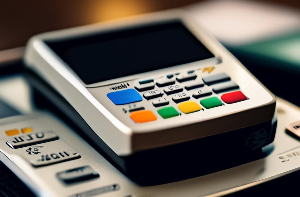 credit card terminal on retail counter