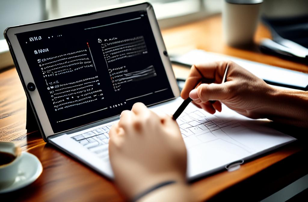 person working on tablet creating digital design