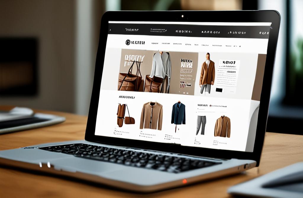 laptop showing online store being built fast
